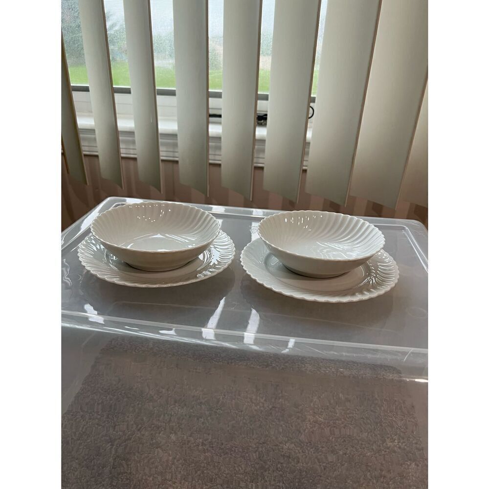 Lot of 2 White AK Kaiser West Germany Porcelain Bread & Butter Plates and 2 frui